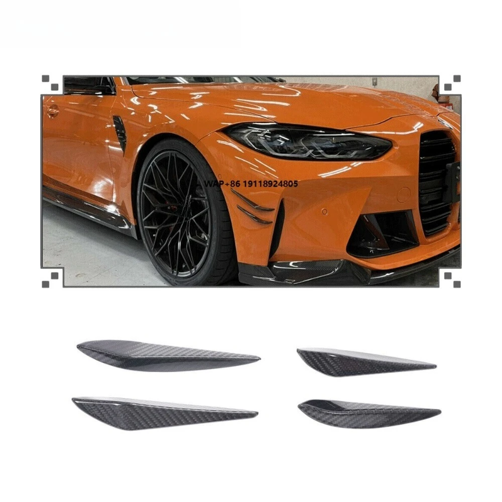 

For G80 M3 G82 M4 2021-2022 Dry Carbon Fiber Front Bumper Canard Fins Lips