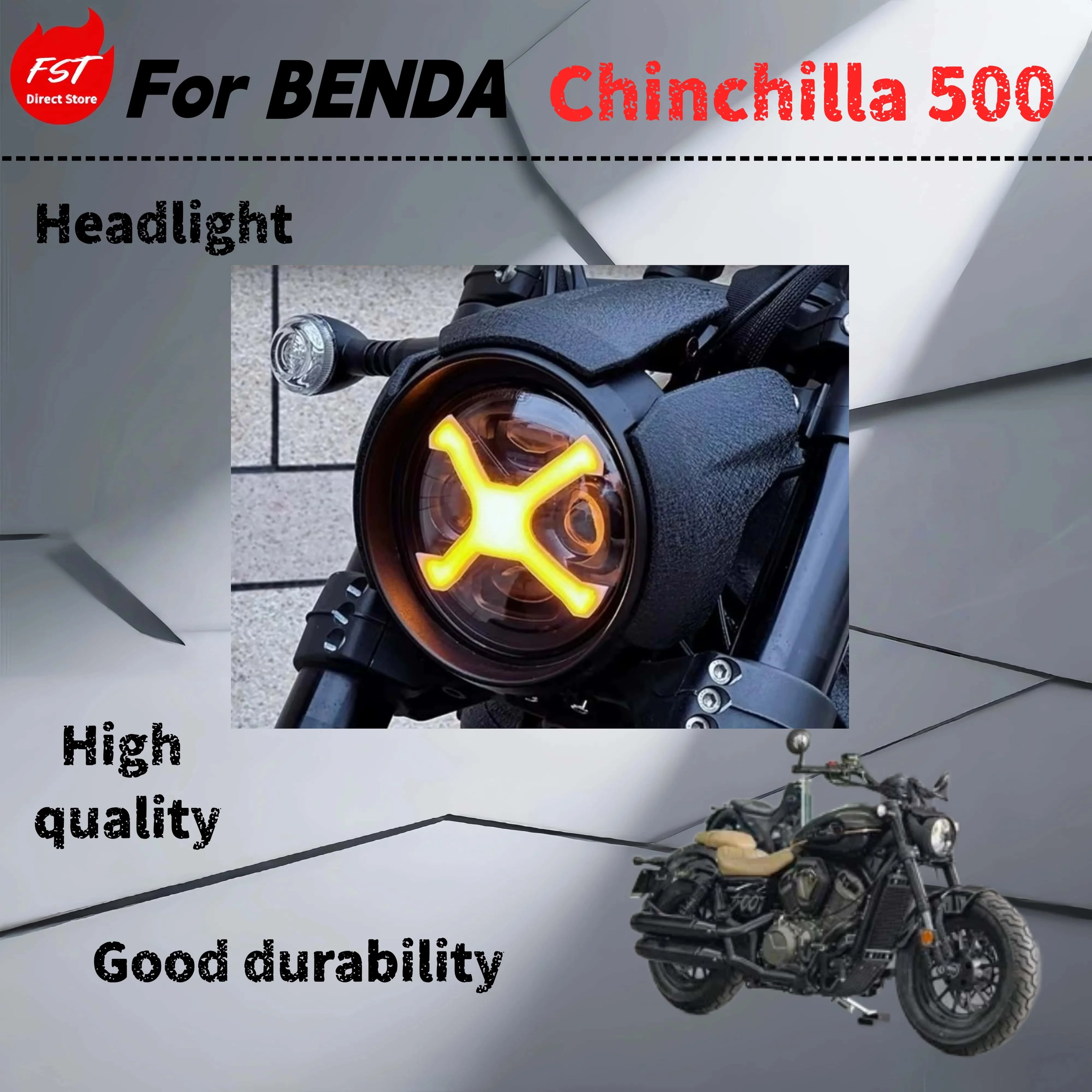 

For Benda Chinchilla 500 modified retro X-lamp Venom round lamp headlight accessories