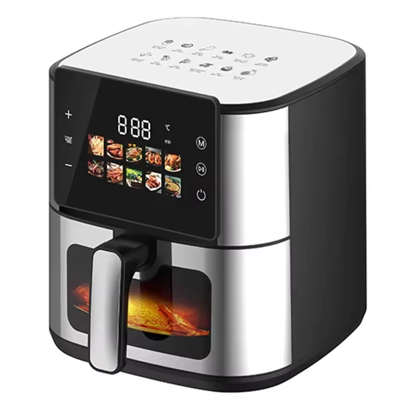 

8L freestanding electric large screen with 10 preset cooking menus color display single basket digital air fryer