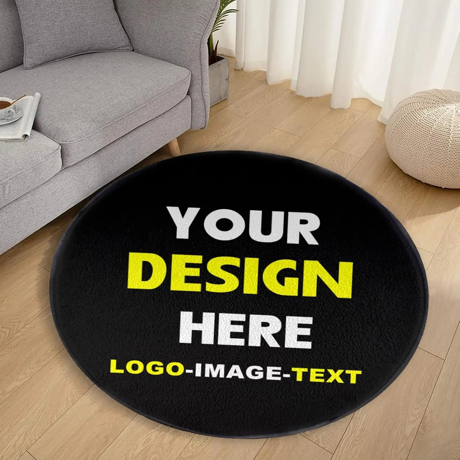Custom Round carpet Anti-Slip Round Area Rug Large for Home Living Room Bedroom Decor Chair Drum Rug Chair Doormat
