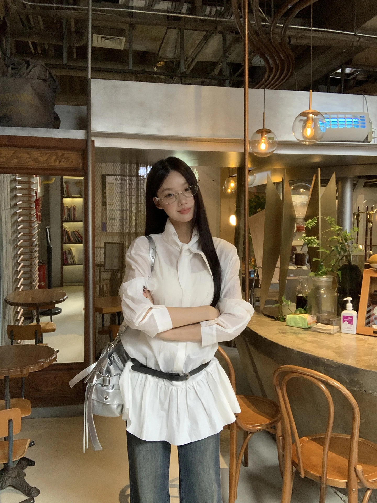 Csa blanca e para mujer, diseño de moda de principios de otoño, sensación única,  csa superior, mezcla de al...