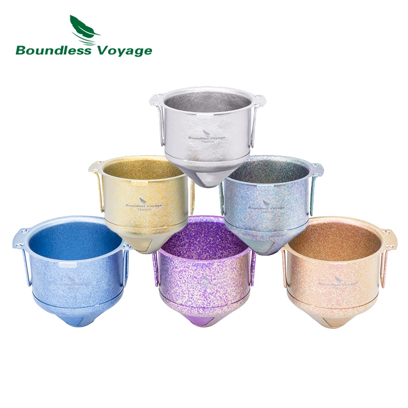 Boundless Voyage Titanium Coffee Filter Hand Brewed Rosebox Ultralight Portable Foldle Hanging Ear Mini Strainer Mesh