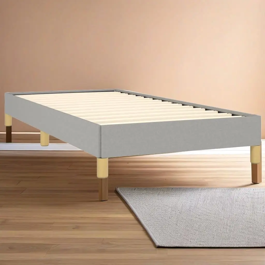 

Light Gray Twin Bed Frame 39.4x74.8 - Elegant Fabric Design, Mattress Not Included