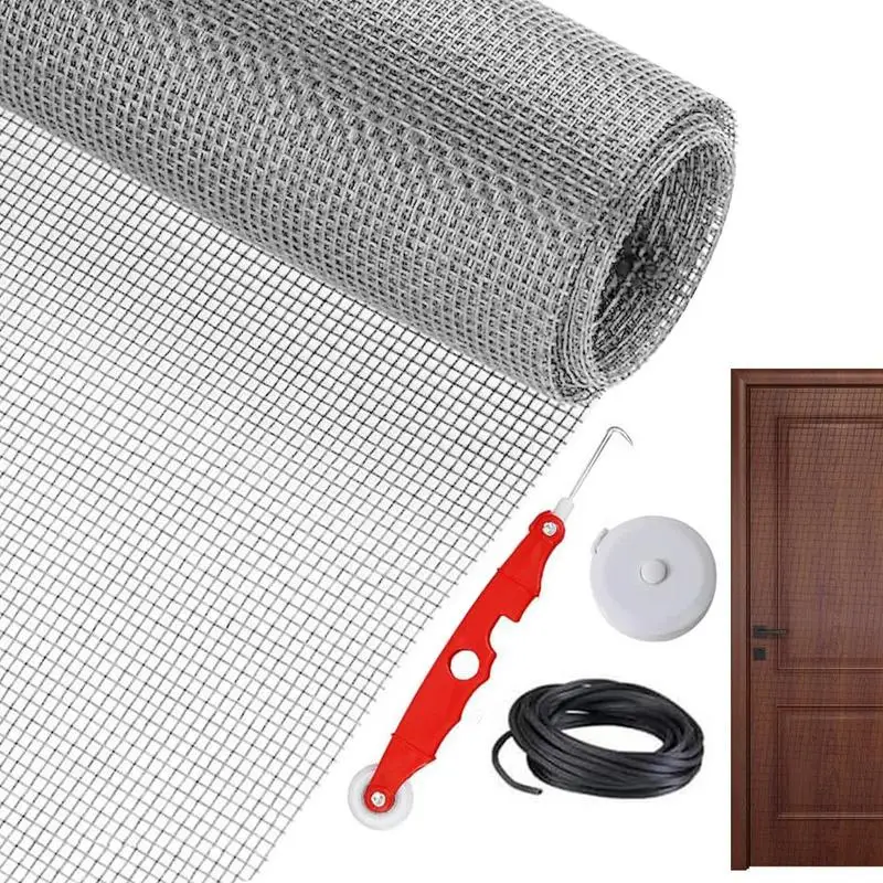 Screen Door Replacement Window Screen Net Replacement 157x47 Inch Heavy-Duty Roll Sliding Door Repair Kit Pet Proof For Porch