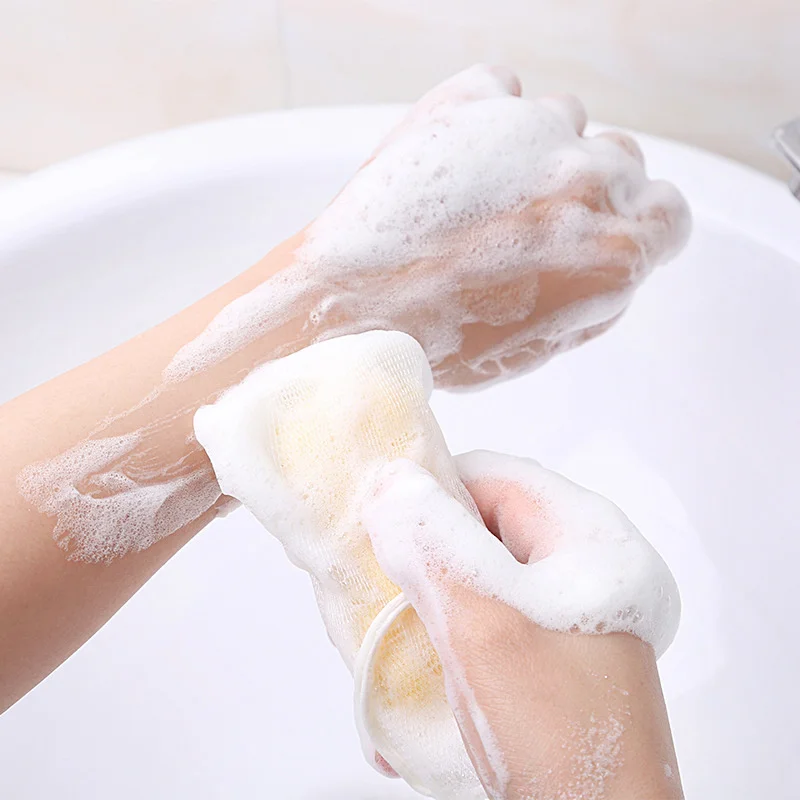 

10cps Soap Foaming Net Soap Facial Cleanser Foaming Plastic Net Double Layer Clean Face Foaming Net Bathroom Accessories