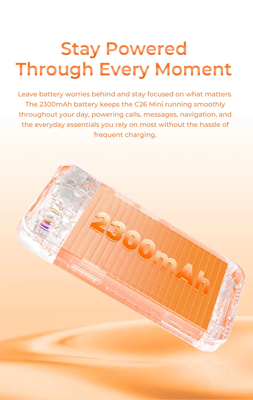 OUKITEL C26 Mini Smartphone, Ultra Compact 4" Mini Display, Up to 12GB RAM (3+9) +32GB ROM, Massive 2300mAh Battery, Android 16, Gemini AI, Small Pocket Mini Mobile Phone, Stay Light Stay Connected