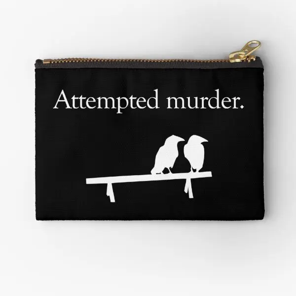 Attempted Murder White Design  Zipper Pouches Underwear Men Panties Bag Key Money Socks Pocket Wallet Small Pure Packaging