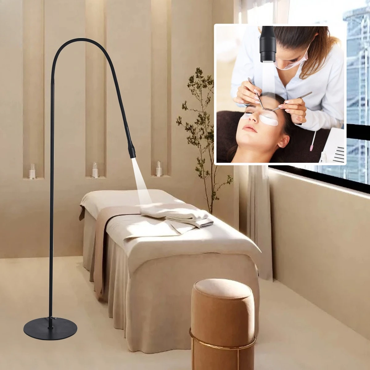White light curing lamp beauty salon eyelash tool glue 2 seconds speed dry division LED floor lamp phototherapy machine