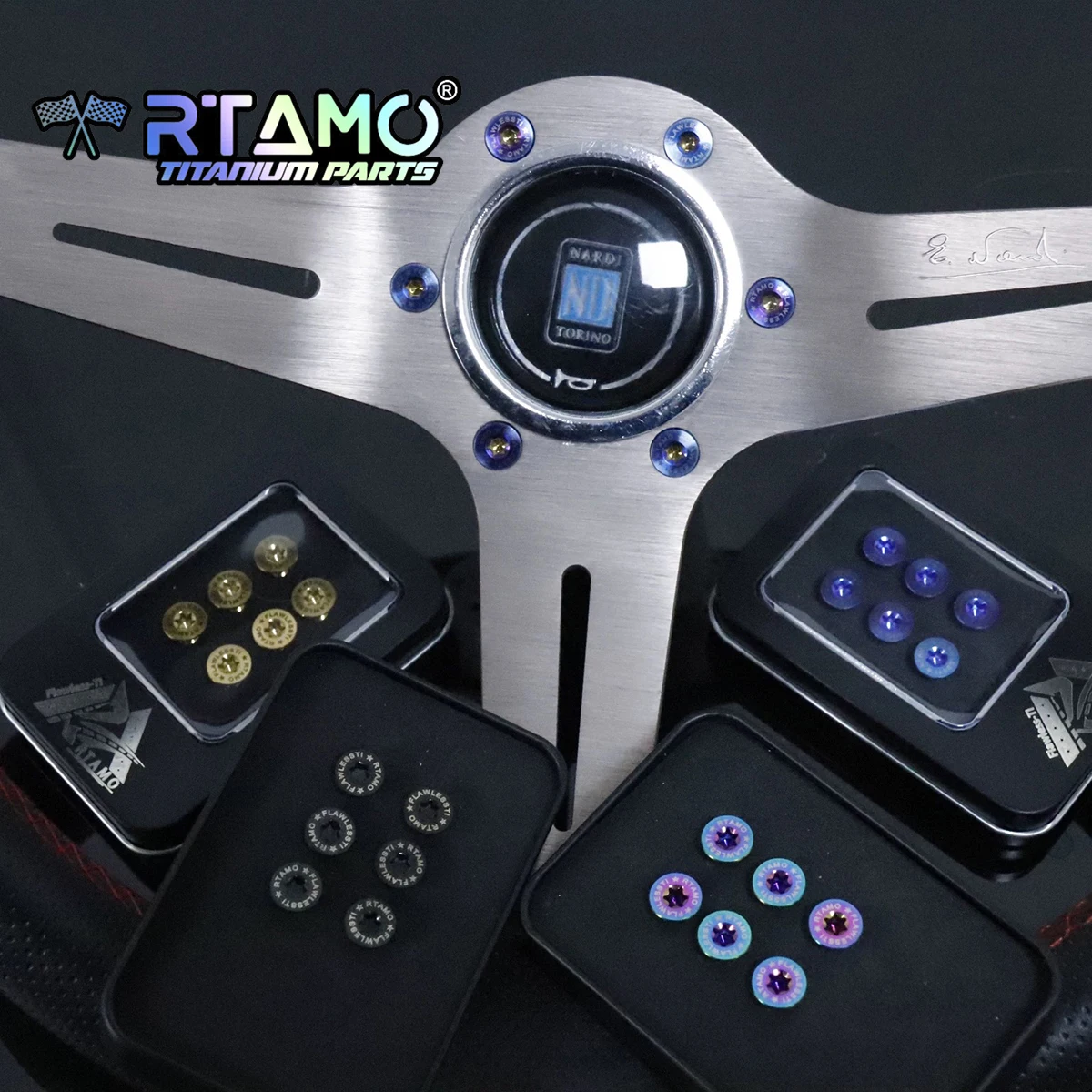 RTAMO Lenkrad Titan Schraube m5x15mm mit Schraubens chl üssel für Momo/Nardi/Torino/Works Bell Boss 6 stücke Autos ch raube – Detail 3