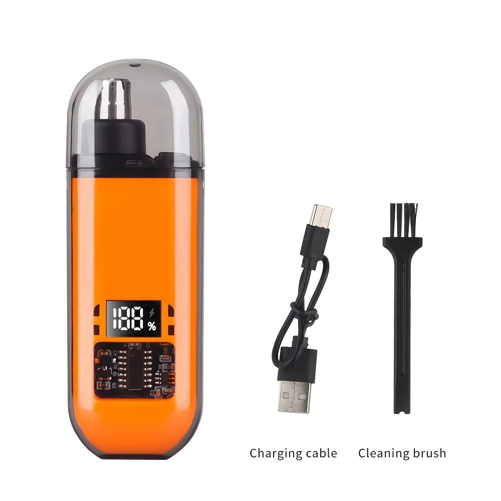 ماكينة تشذيب شعر الأنف القابلة لإعادة الشحن، مزيل شعر الوجه للرجال، ماكينة حلاقة شعر الأنف، شحن USB لتخليص الأنف مع التخزين