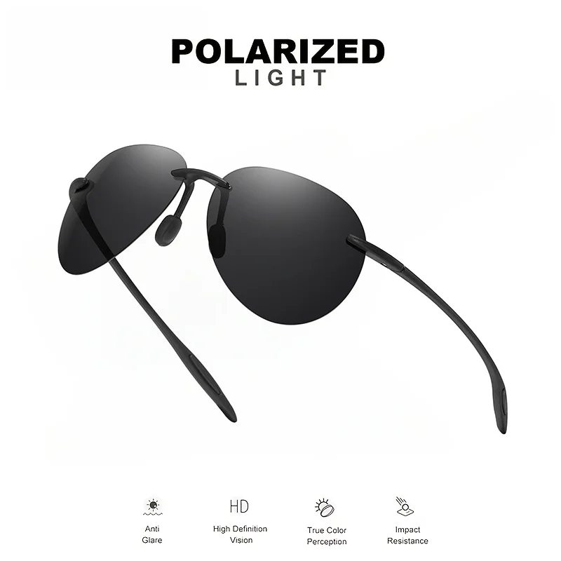 Ultra Light 12g TR90 Frameless Polarized Aviator Sunglasses - Flexible & Comfort Fit Unisex for Driving, Fishing, Outdoor image 3