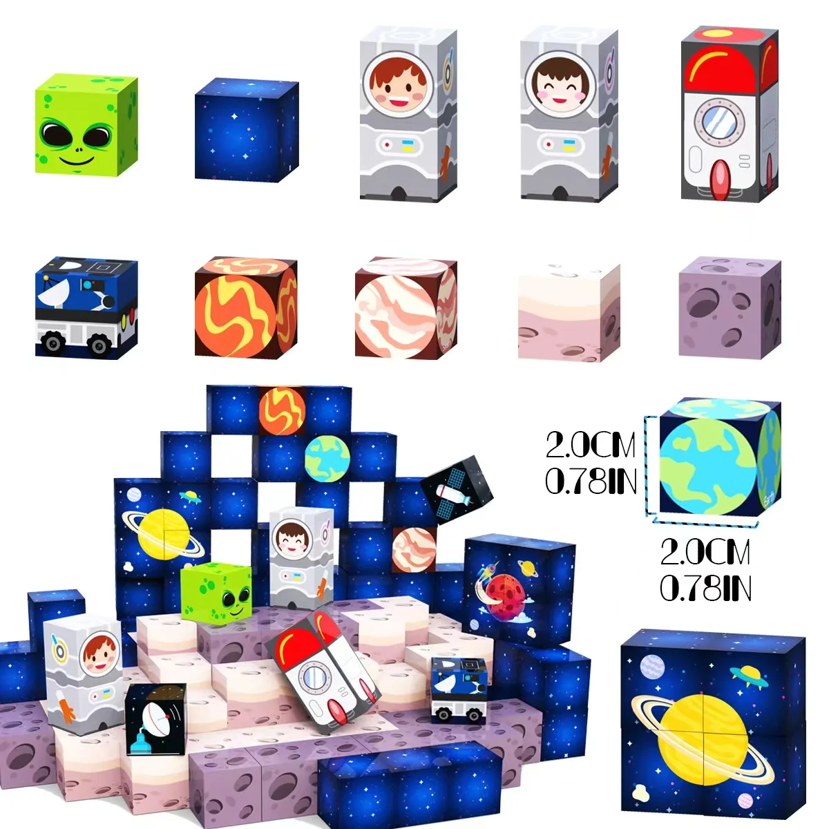 Magnetyczne klocki konstrukcyjne, zestaw magnetycznych klocków konstrukcyjnych do nauczania w klasie, zabawka edukacyjna STEM, prezenty na Boże Narodzenie, Halloween