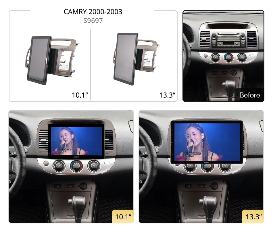 1080P TS10 Android 10.0 Car Radio Auto for Toyota CAMRY 2000-2003 with 13.3 inch support USB Quick Charge 1920*1080 Tesla style