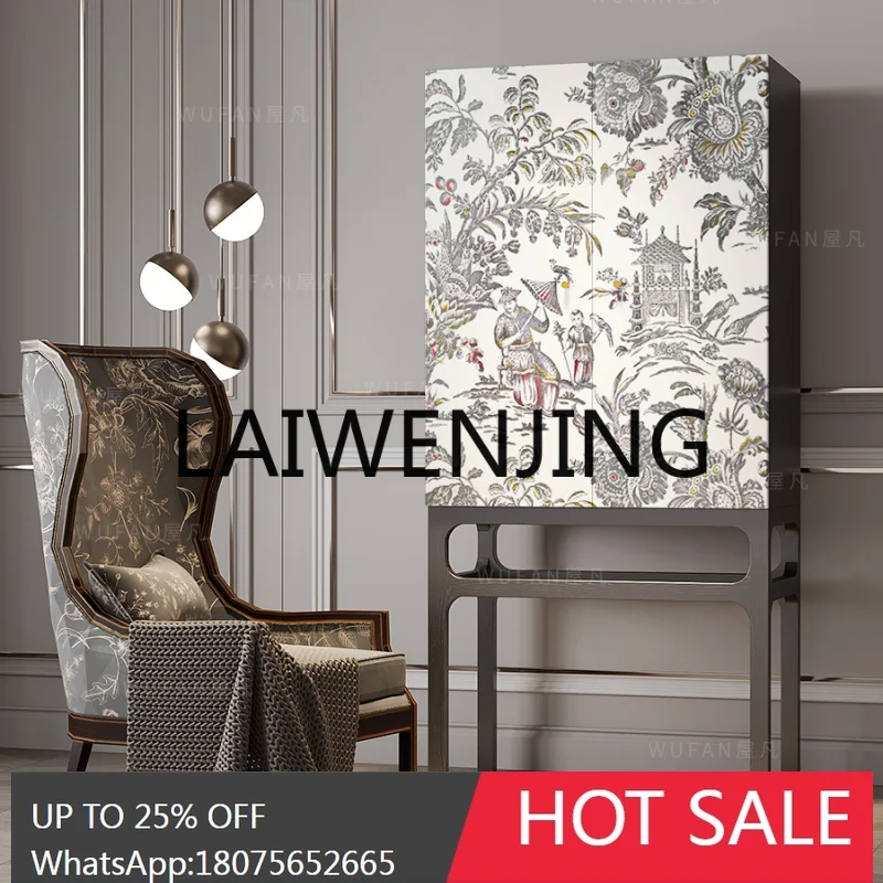 

French Style Chest of Drawers Entrance High-Leg Retro Storage Living Room Storage Home Solid Wood Sideboard