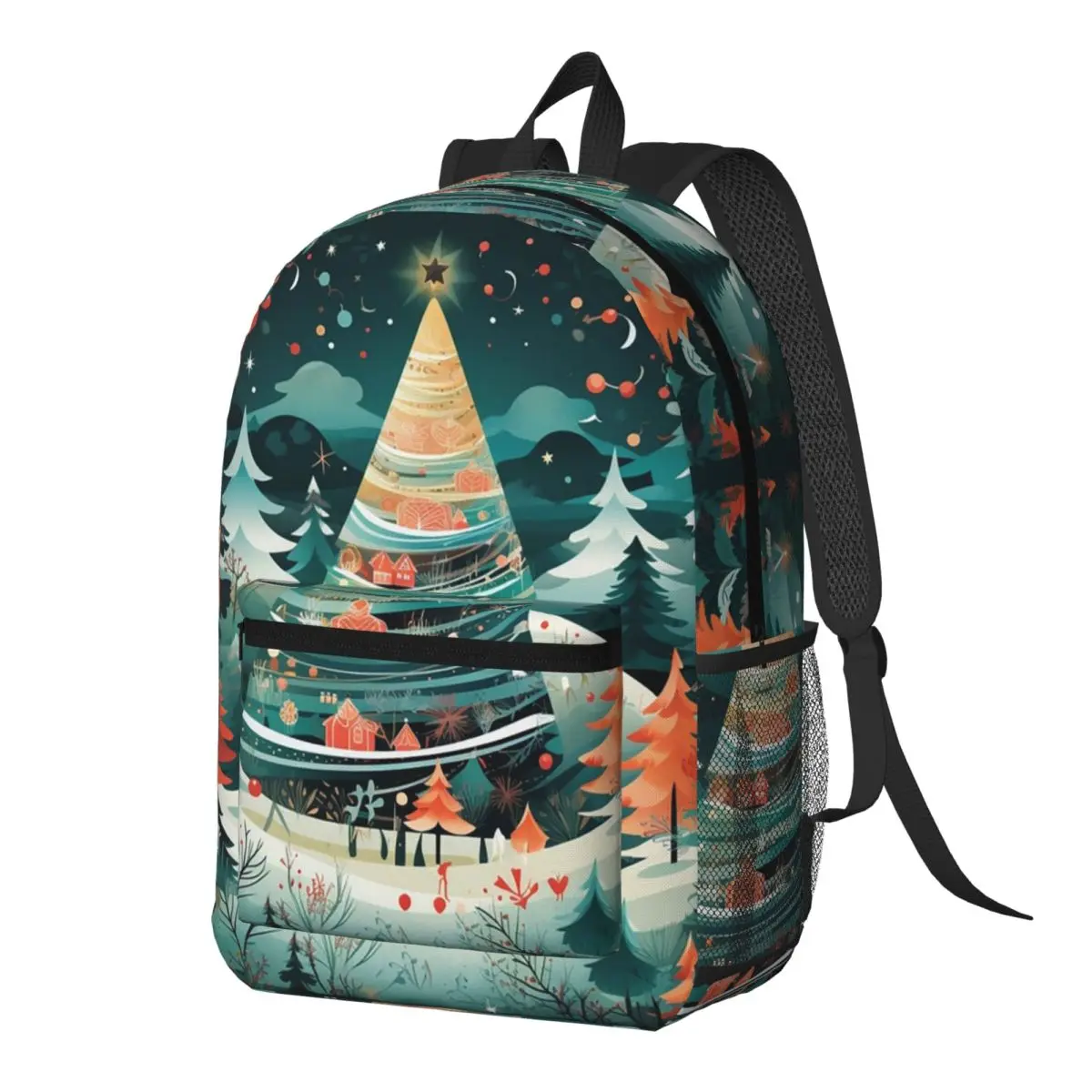 

Christmas Tree Backpack Daypack Large Capacity Children BookBag School Bag Shoulder Bags for Men Women