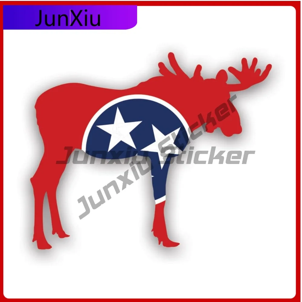 

Tennessee Moose Shaped Waterproof Scratch Resistant Cool For Laptop Car Window Rear Windshield Easy Apply Self Adhesive Decal