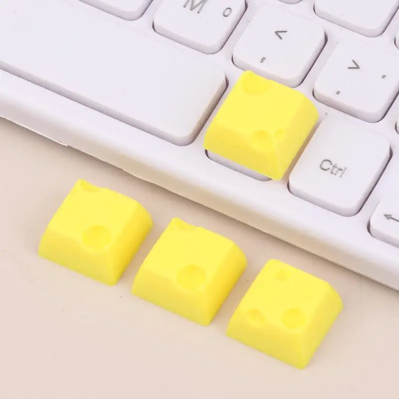 4Pcs Chesse Cake Cube Keycap For Mechanical Keyboard Keycaps Cartoon Cute Personality Keyboard Decorations