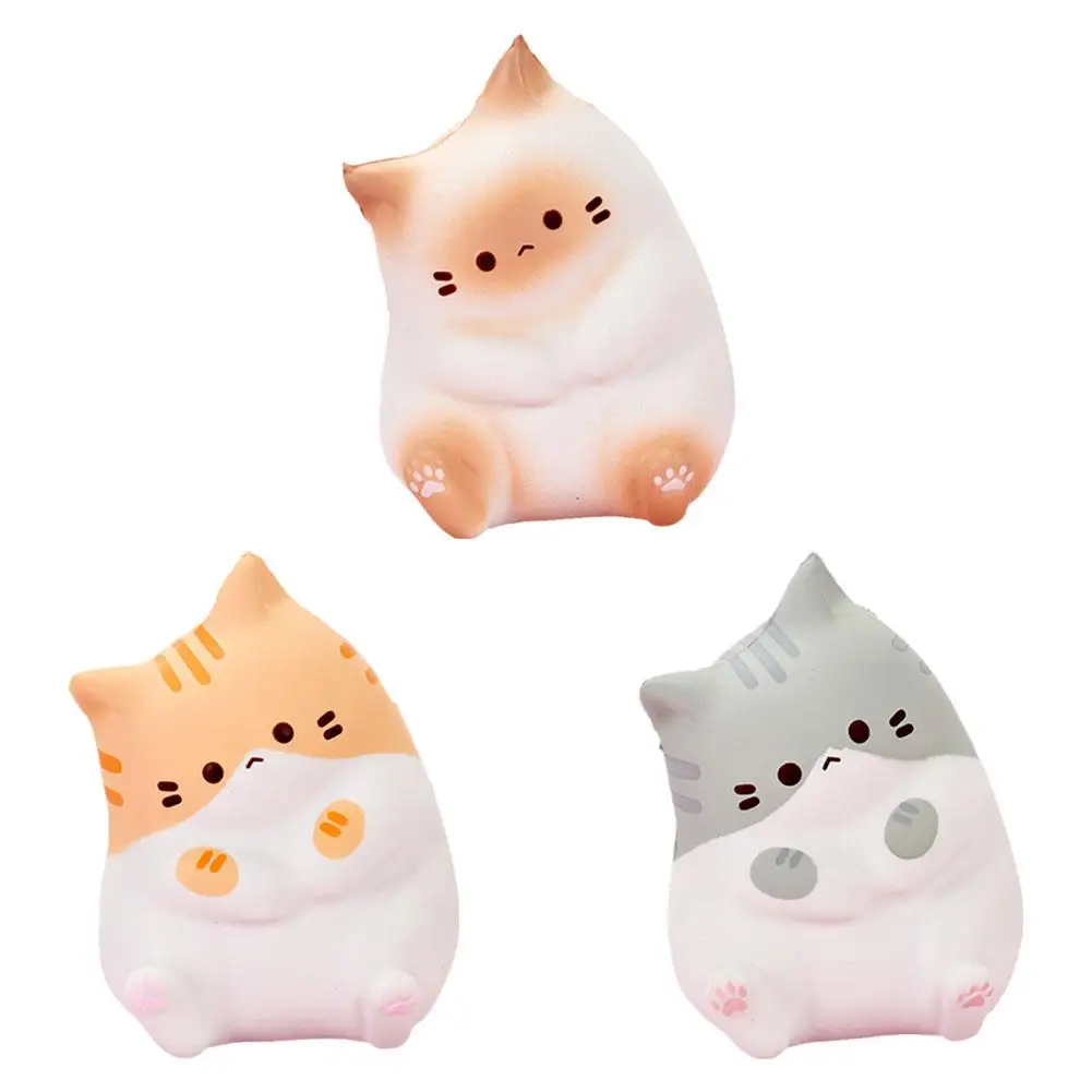 Squeeze Cat Toy Cartoon Kawaii Cat Rebound Rising Animal Toy Stress Relief Ball Adornment For Girls Room