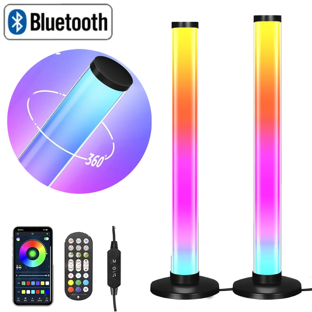 

360° RGBIC Pickup Light Music Rhythm Lights USB Bluetooth APP Remote Christmas Decoration Desktop RGB Light Bar Music Rhythm DIY