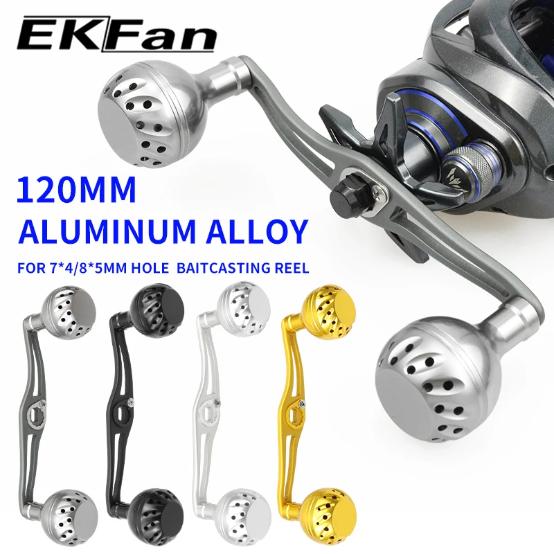 EKFan 120MM Aluminiumlegierung S-förmiger Baitcasting-Angelrollengriff Passend für A/D/S 7*4/8*5mm Loch 30mm Legierungsknopf Köderrollen-Werkzeuge – Detail 11
