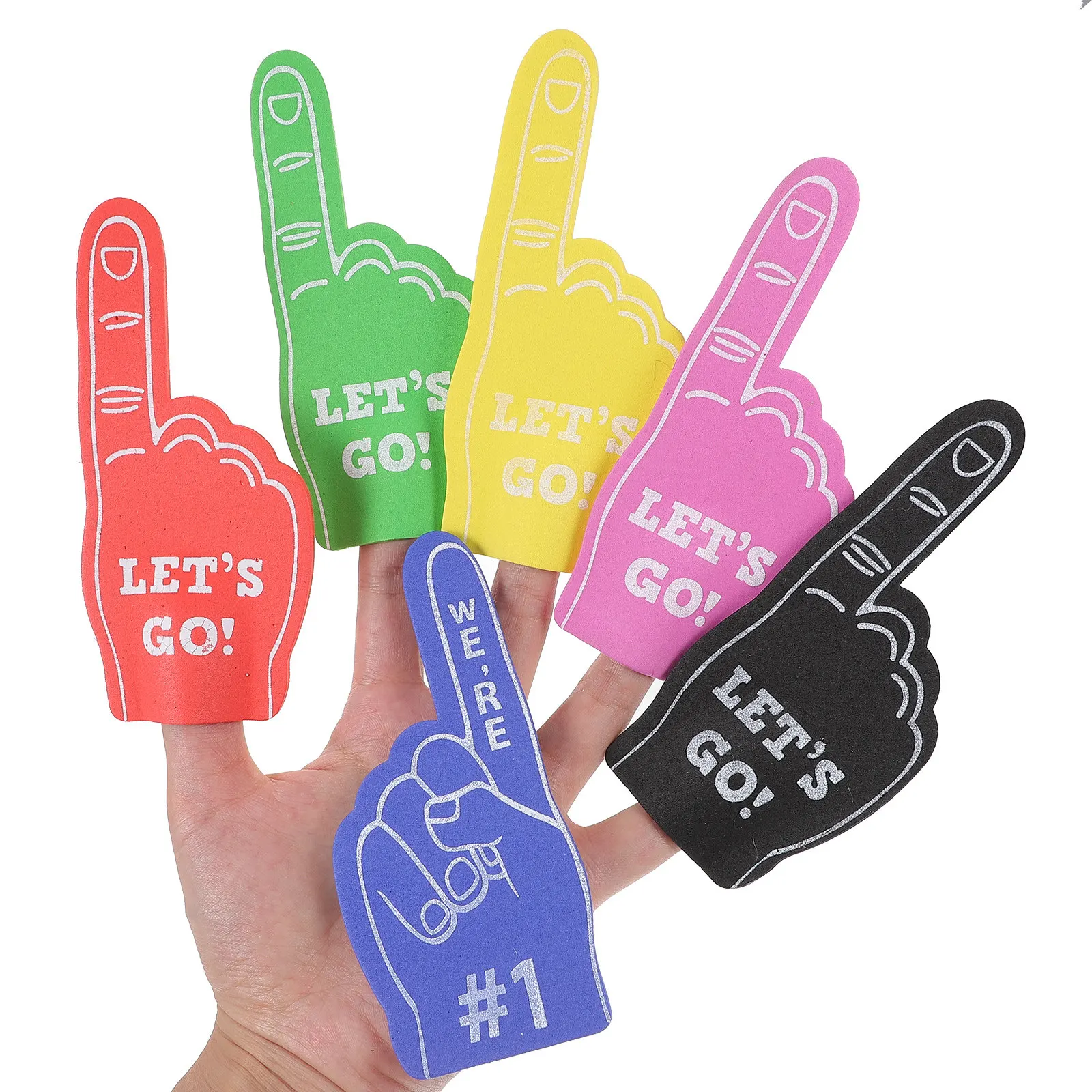 6Pcs Foam Cheerleading Hands Finger Props for Kids Adults Sports Events Concerts School Party Favors