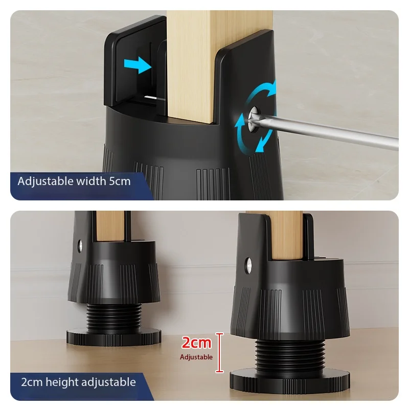4Pcs Width Adjustable Chair Leg Uprights Screw Clamp Furniture Leg Booster Heavy Duty Sofa Table Bed Furniture Highten Pads
