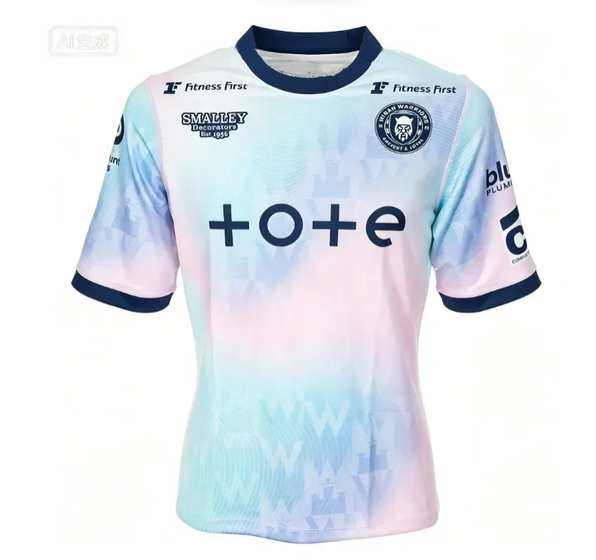 2026-27 Neues Wigan Warriors Herren-Fußballtrikot 3D-Druck Bequemes Atmungsaktives T-Shirt Geeignet für Tägliches Training und Alltag – Detail 3