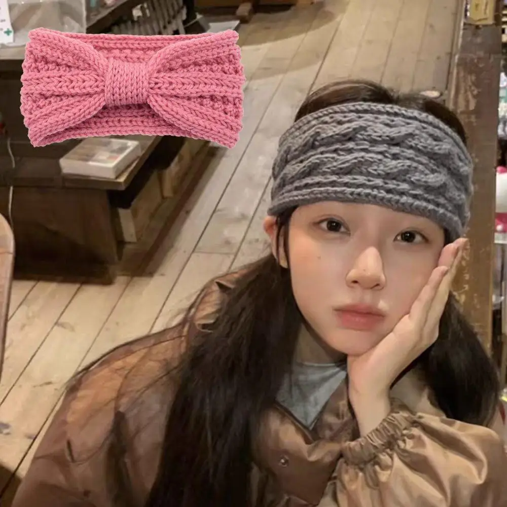 

Wool Knitted Knot Cross Headband Ear Warmers Thicken Wide Hair Bands Fashion Mesh Hair Band Accessory Girls Hair Band Headwear
