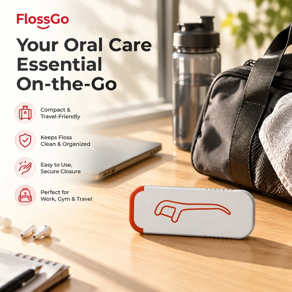 Reusable Floss Pick Storage Case Portable Dental Hygiene Container for Travel Work and Daily Oral Care No Picks