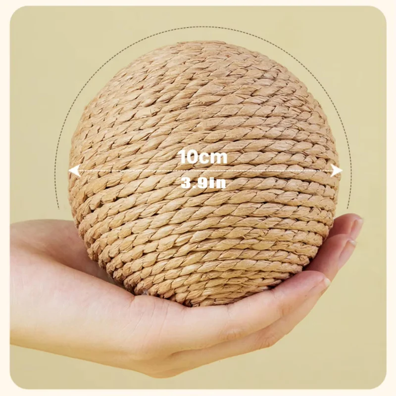 Interactive Sisal Cat Scratching Ball Toy Cats Rolling Ball For Kitten Teeth Cleaning Anti Bite Cat Feather Toy Pet Supplies