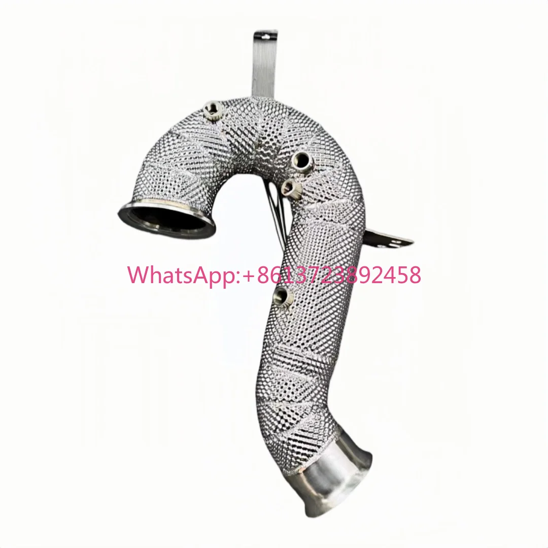 For DEX 304 Stainless Steel High Flow Exhaust Downpipe with Heat Shield for 2021+ Mercedes Benz C200 C260 C300 W206 2.0T(M254)