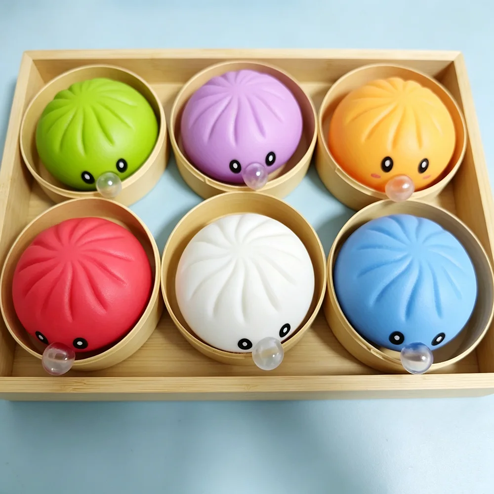 1-12 pièces de jouets sensoriels anti-stress en forme de boulettes scintillantes avec boîte