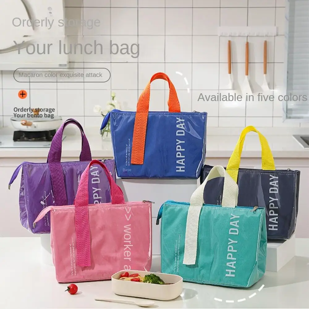 Large Capacity Picnic Bag Large Opening Design Heat Preservation Food Storage Bag Thickened Multicolor Lunch Box Bag Student