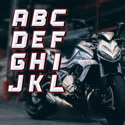Letter Motorcycle Stickers Refit Motorbike Fuel Tank Windshield Vinyl Decals Waterproof DIY Moto Helmet Stickers ABCDEFGHIJKL