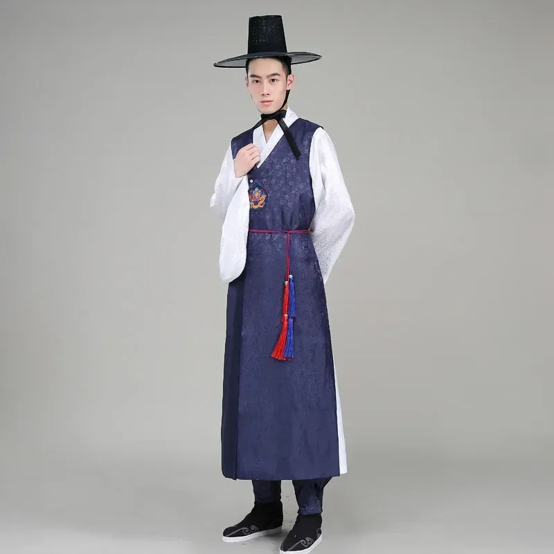 

Men Hanbok Male Korea Tradition Dance Costume Hanfu Folk Clothes Stage Performance Party Male Hanbok Korean Ethnic Clothing