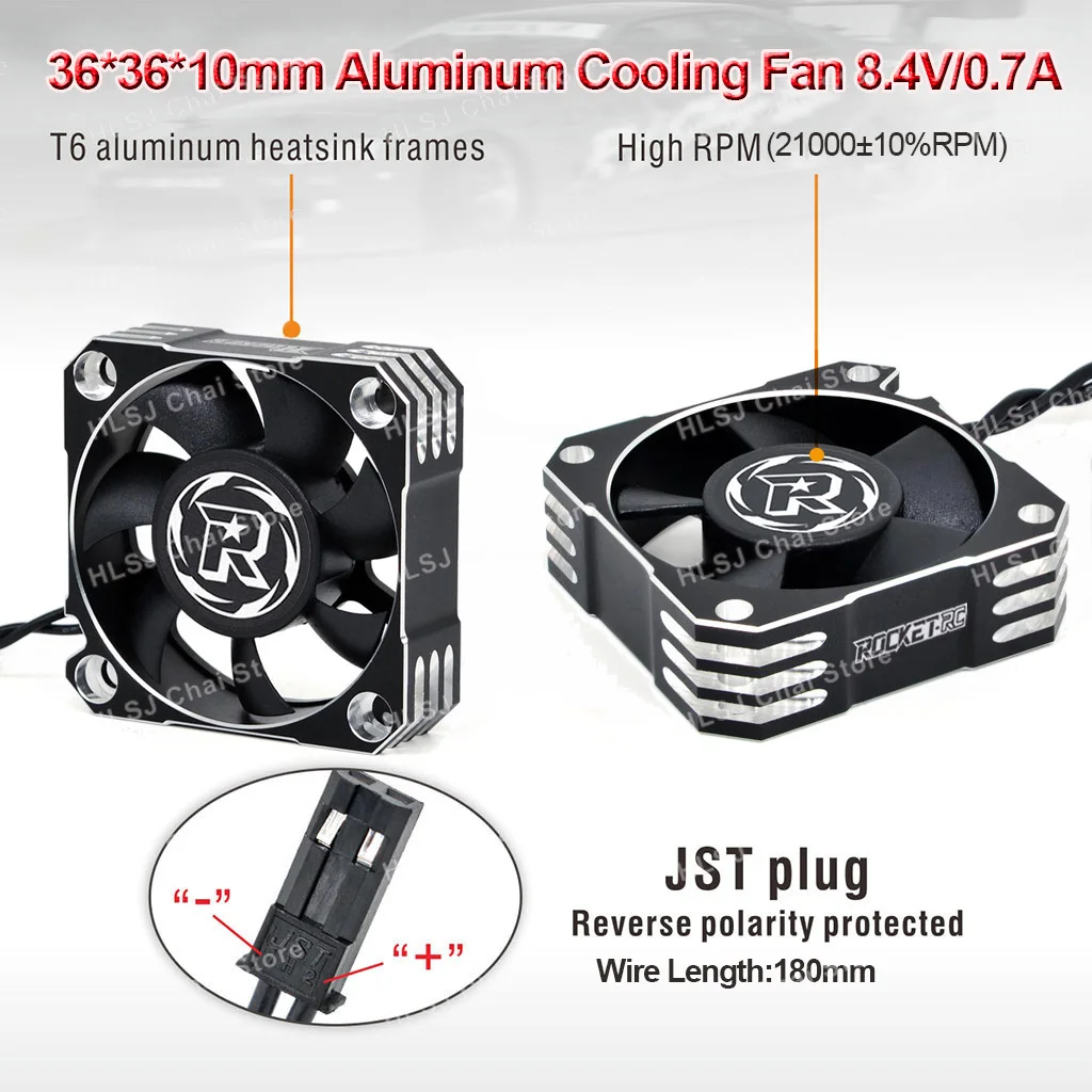 Rocket-Rc 30x30mm 40x40mm 36x36mm 50x50mm RC Motor Cooling Fan 25x25mm 30x30mm ESC Fan 3010 4010 Metal Cooling Fan Heat Radiator