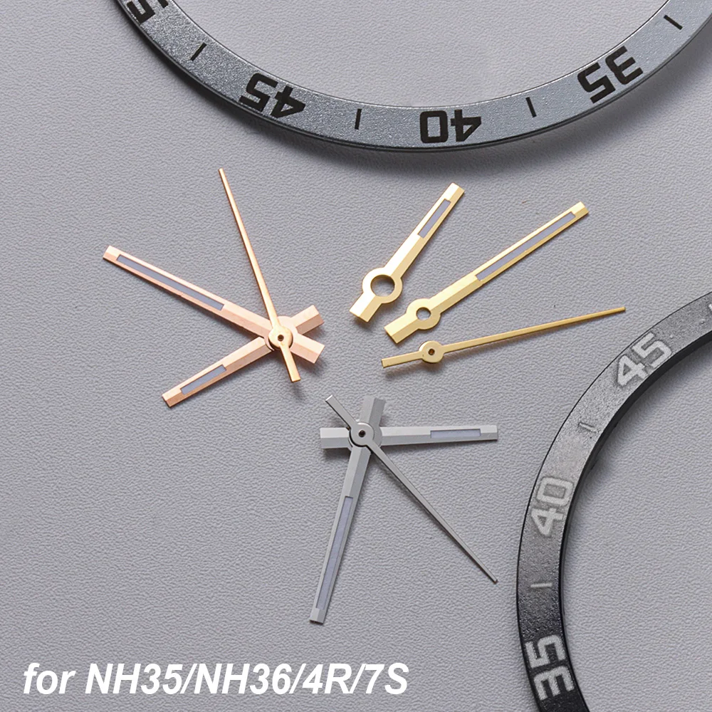 

Polished RoseGold Silver Gold Watch Hands Green Luminous Watch Pointers Accessories Tools for NH35/NH36/4R/7S Movement