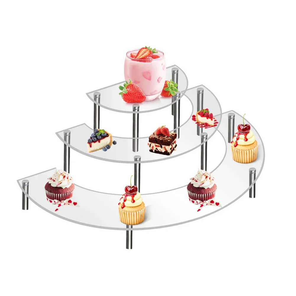 

3PCS 3 Tier Acrylic Cupcake Stand Dessert Table Display Set Cake Decorating Supplies for Birthday Party Wedding Decoration