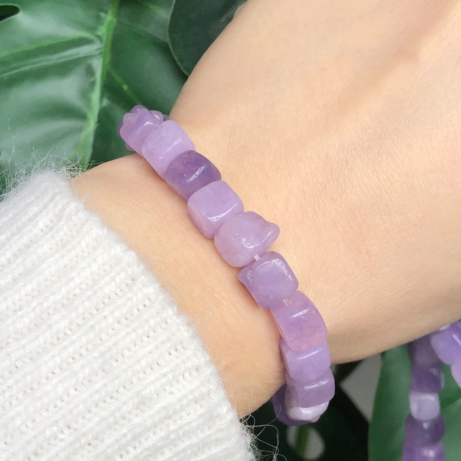 8mm Natural Stone Square Amethysts Beads Cube Loose Purple Crystal Bead for Jewelry Making DIY Charm Bracelet Accessories