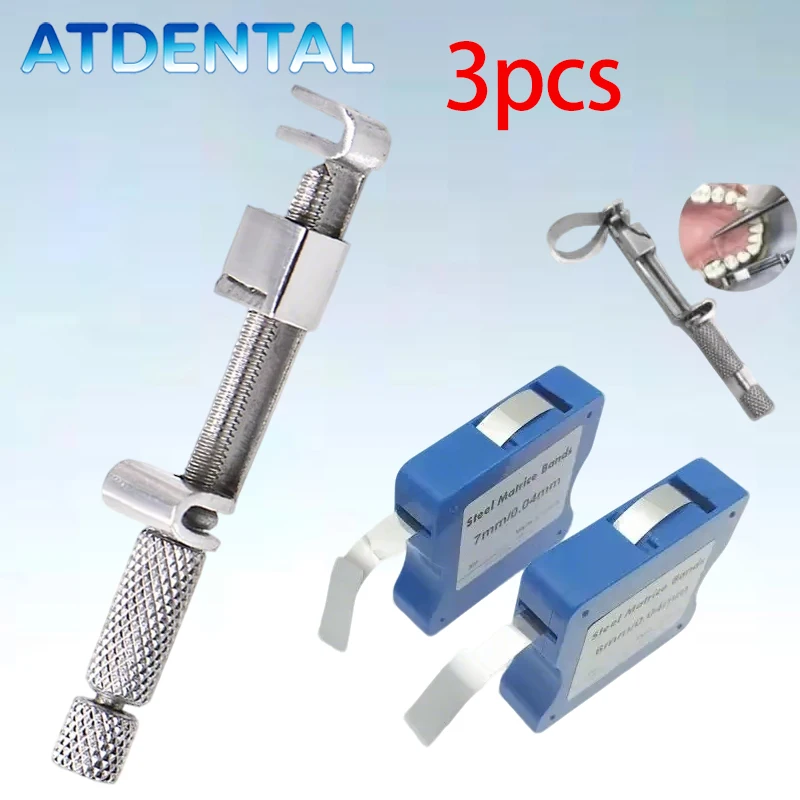 

3pcs Multi-format Dental Forming Sheets, Transparent Matrix Tapes Reel for Stainless Steel Restorative Tools