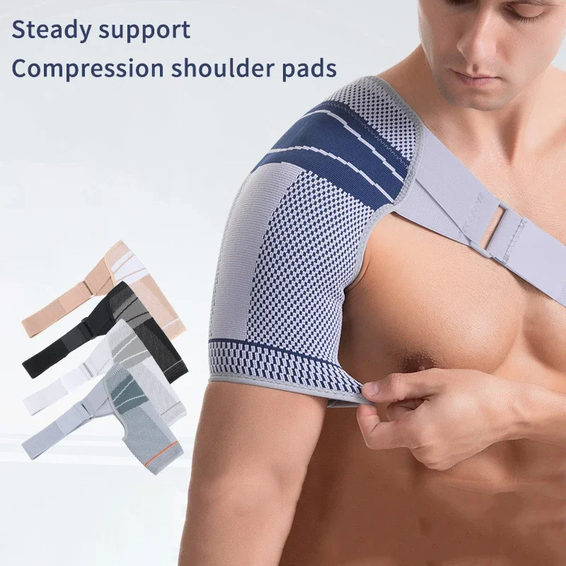 1Pc Shoulder Brace for Rotator Cuff, Adjustable Shoulder Support for Dislocated AC Joint, Sprain, Soreness, Bursitis, Tendinitis