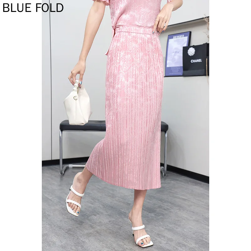 

Miyake Pleated High-end Temperament Skirt Women's New Design Slimming High-waisted Long Skirt Elegant Faldas Ropa De Mujer