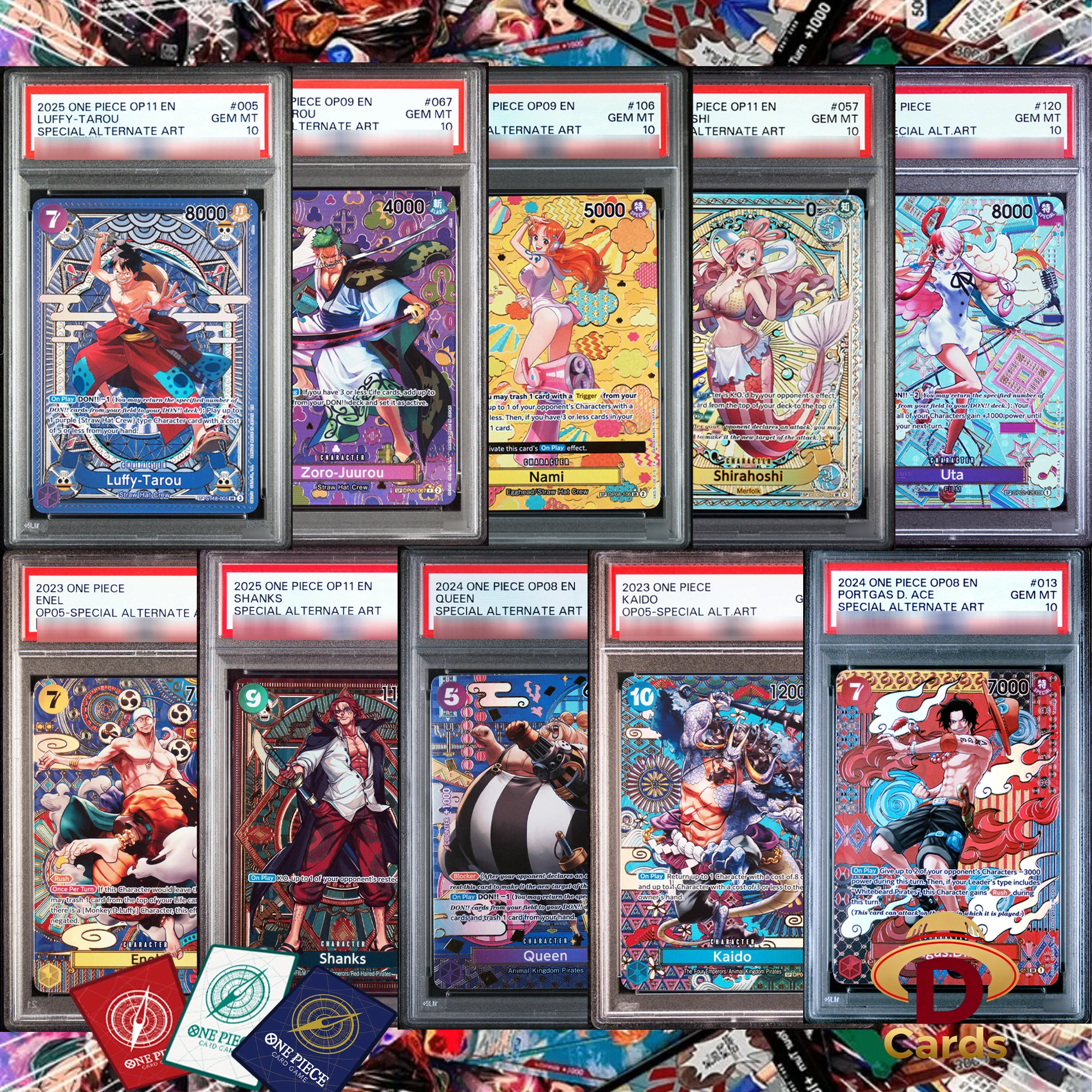 

(23-Cards) One Piece Card Special Alternate Art Set P/S/A10 GEM MT 10 Foil Card Collectibles Game Anime Replica Proxy Cards