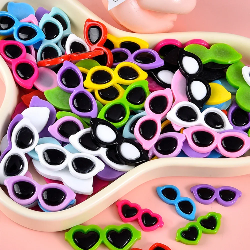 10PCS Color Random Sunglasses Series Flatback Charms For Earrings Bracelet Hairpin DIY Jewelry Pendants Decoration Accessories