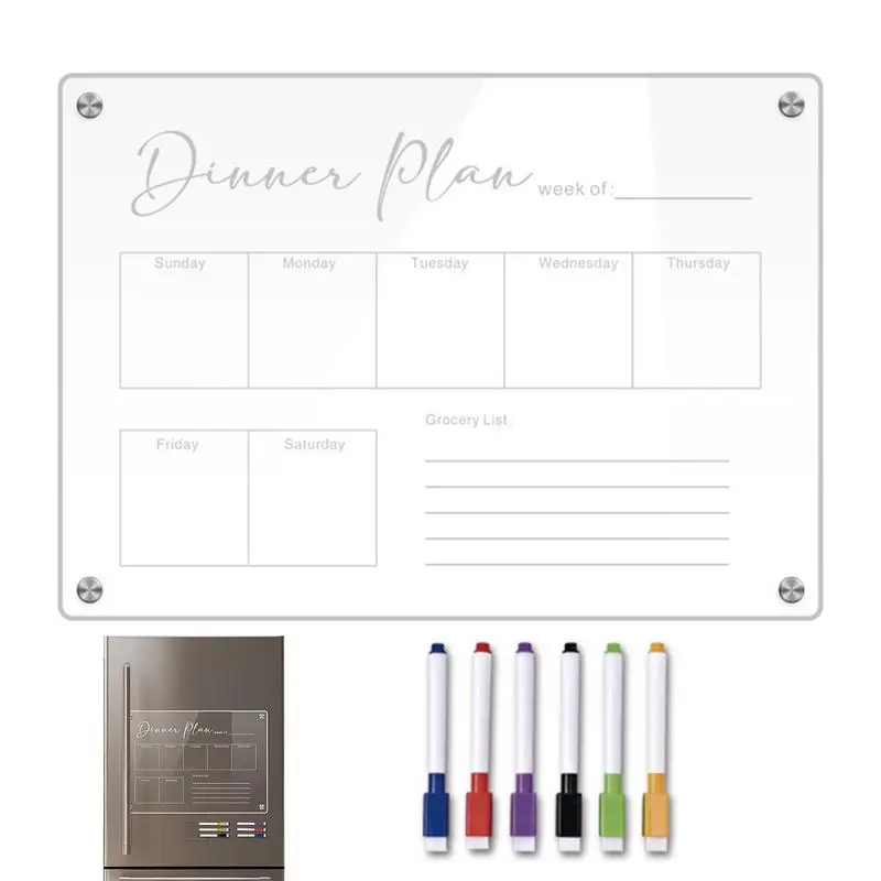 

Magnetic Dry Erase Board Magnetic Board Planner Board Fridge To Do List Clear Magnetic Board With Markers Calendar Memo Shopping