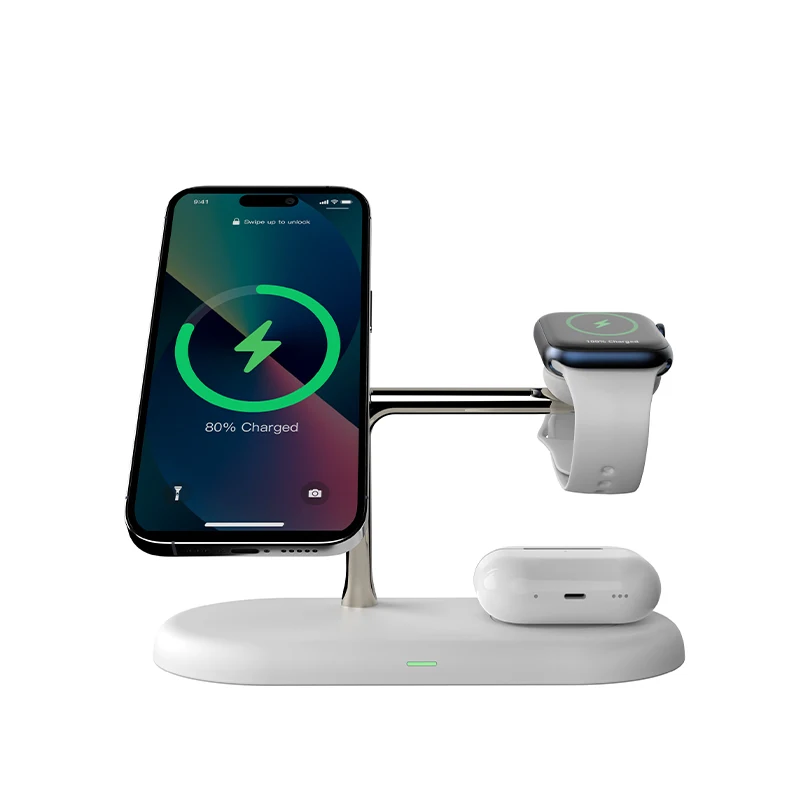 

3 in 1 Wireless Charging Stand For iPhone 12 13 14 15 16 for Apple Watch 10 9 8 7 6 /Galaxy Watch For Airpods Pro Station