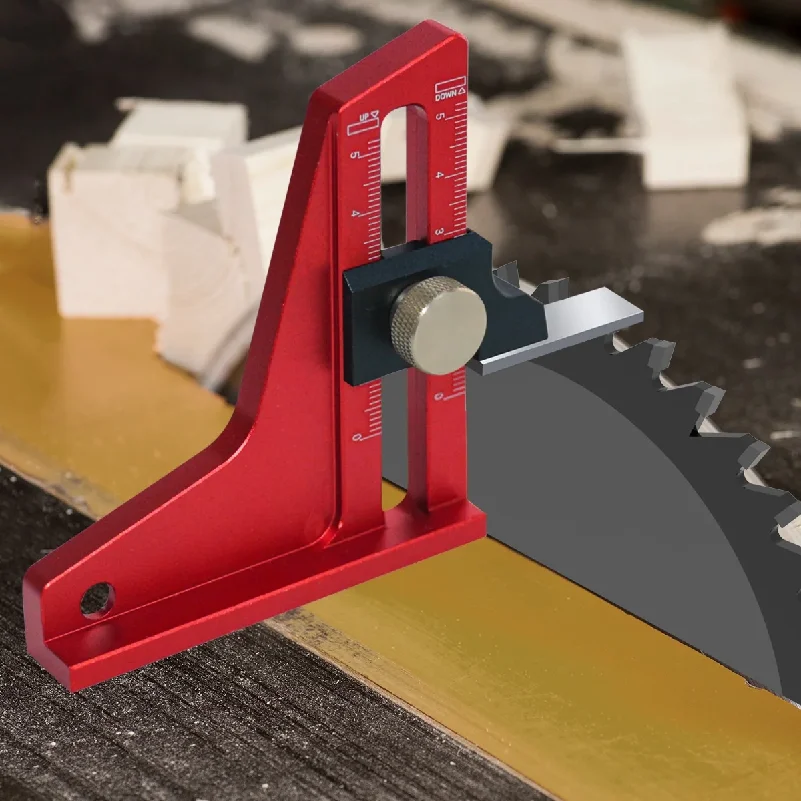 Height Gauge, 0-50mm Setup Adjustable Table Saw Depth Gauge - Aluminum Dual Scales DIY Ruler Woodworking Height Measurement Tool