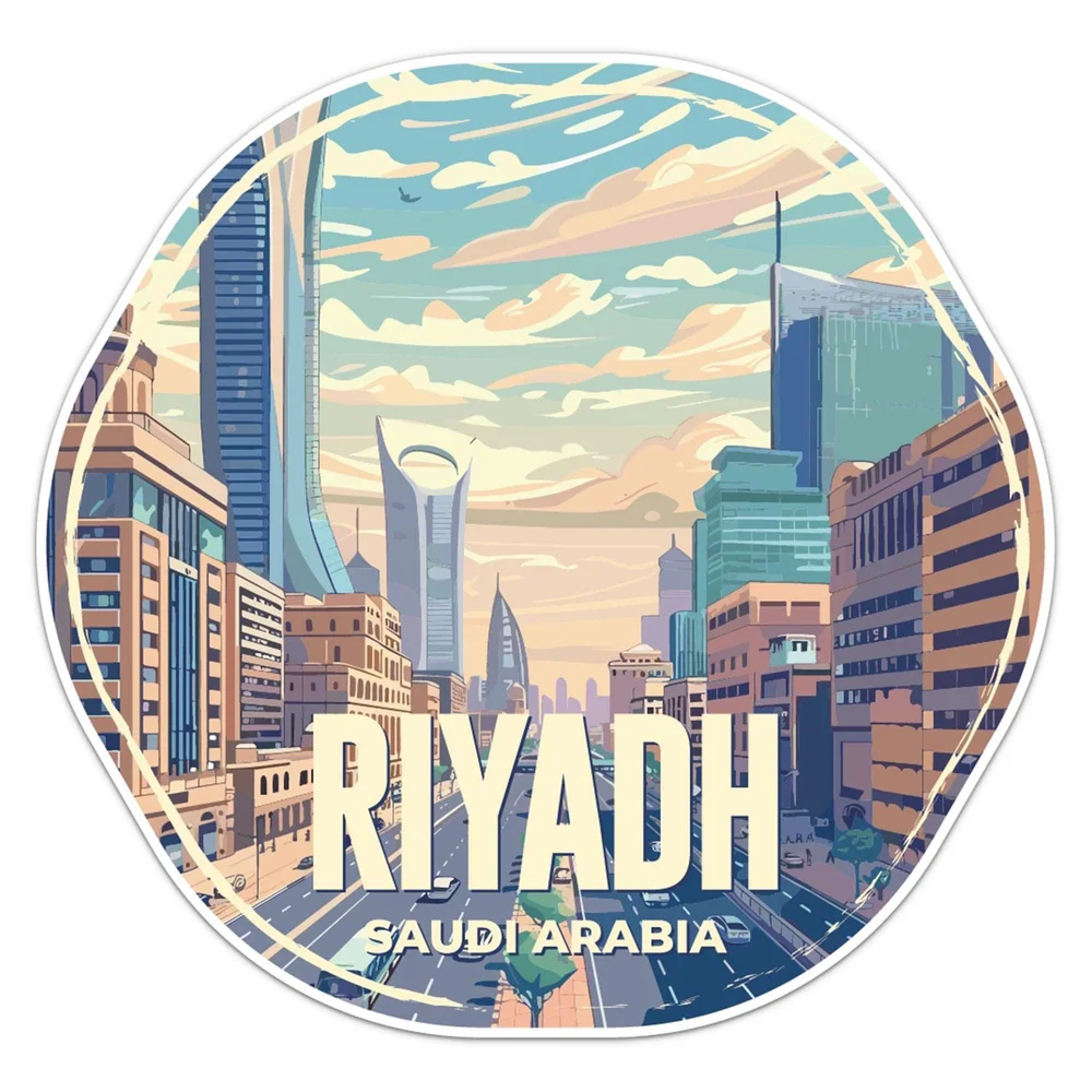 Saudi Arabia Riyadh City Vinyl Car Sticker Self Adhesive Decal for Car Bumper and Travel Case Car Accessories