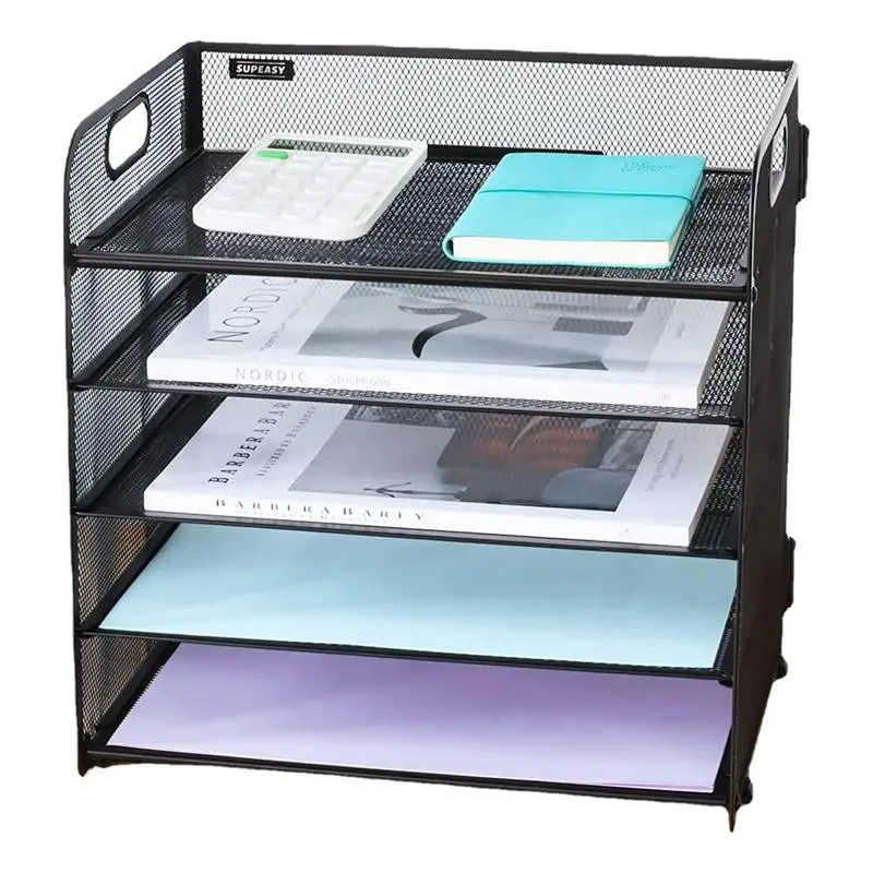 

Paper Tray Organizer For Desk Paper Organizer Metal Mesh Desktop Letter Organizer Compact And Multifunctional Desk File