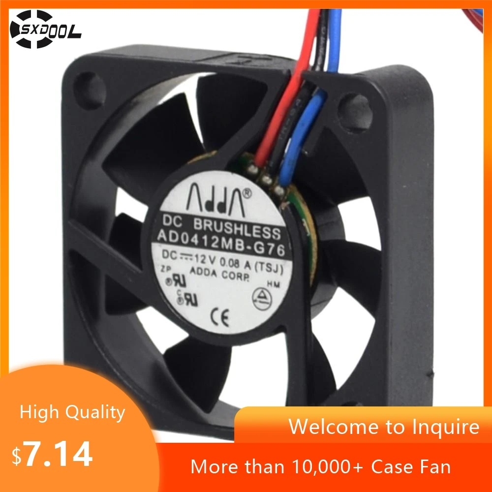 40mm Fan for ADDA AD0412MB-G76 12V 0.08A 4010 Dual Ball Cooling Fan for Power Supplies, Servers, and Small Devices (2-Pack)